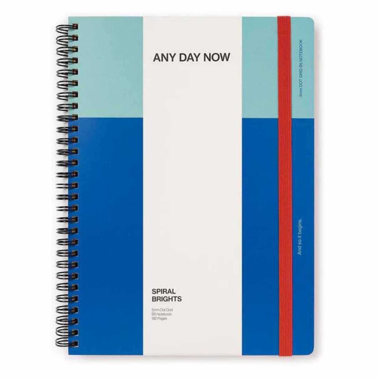Any Day Now Spiral Notebook B5 - Dot - Mint + Blue