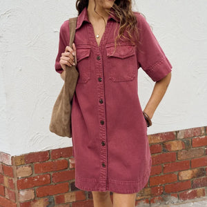 Ceres Life | Bonnie Relaxed Shirt Dress | Mulberry