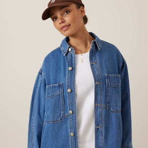 Ceres Life Ceres Life|Bobbi Denim Shacket|Indigo