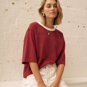 Ceres Life Ceres Life| Devon Slouchy Seam Tee| Mulberry