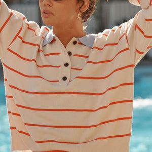 Ceres Life Ceres Life | Jessa Rugby Knit | Ecru Stripe