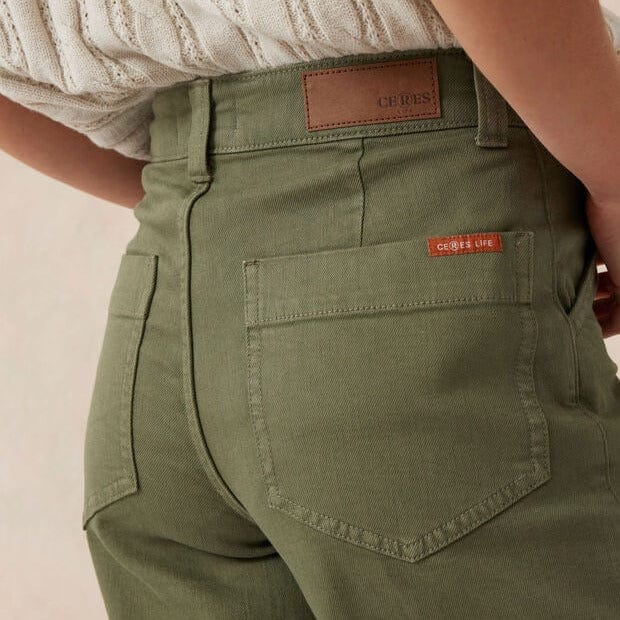 Ceres Life Classic Wide Leg Jean | Olive
