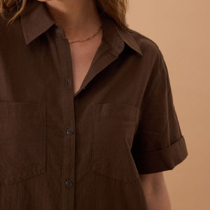 Ceres Life Hanna Midi Shirt Dress Chocolate | Ceres Life