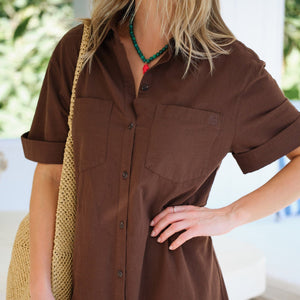 Ceres Life Hanna Midi Shirt Dress Chocolate | Ceres Life