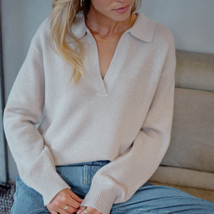 Ceres Life Kirra Collared Knit | Oatmeal Marle