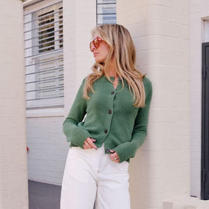 Ceres Life Nelly Long Sleeve Knit Cardi | Basil