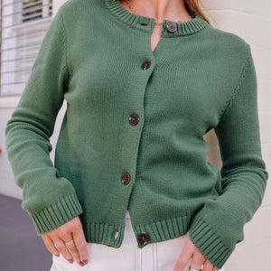 Ceres Life Nelly Long Sleeve Knit Cardi | Basil