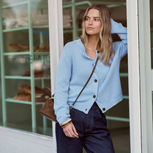 Ceres Life Nelly Long Sleeve Knit Cardi | China Blue