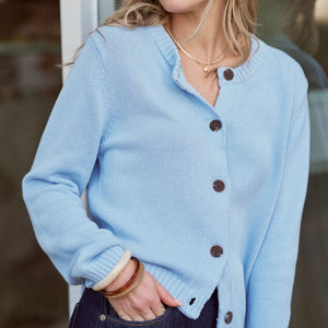 Ceres Life Nelly Long Sleeve Knit Cardi | China Blue