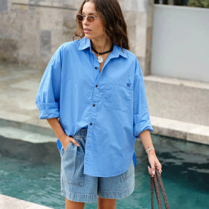 Ceres Life Peta Oversized Shirt |Amalfi Blue| Ceres Life
