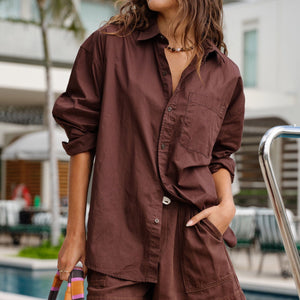 Ceres Life Peta Oversized Shirt | Brunette Brown | Ceres Life