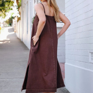 Ceres Life Remy Strappy Midi Dress | Chocolate |Ceres Life