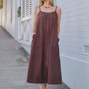 Ceres Life Remy Strappy Midi Dress | Chocolate |Ceres Life