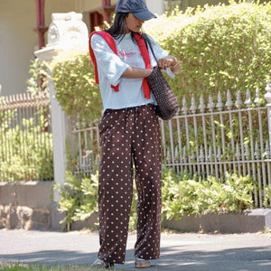 Ceres Life Resort Pant | Choc Polka Dot