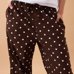 Ceres Life Resort Pant | Choc Polka Dot