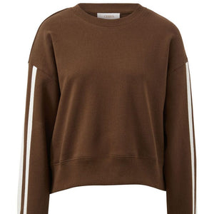 Ceres Life Sasha Sporty Slouchy Crew | Choc Side Stripe