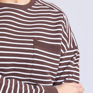 Foxwood Original Stripe Crew | Coffee