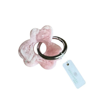 Greenwood Designs Floral Resin Keyring Baby Pink