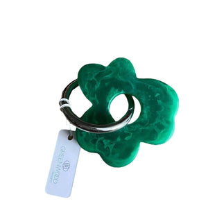 Greenwood Designs Floral Resin Keyring Emerald