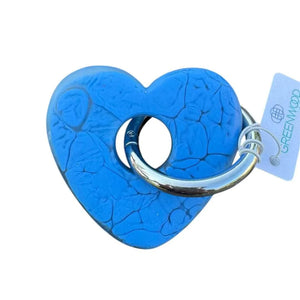 Greenwood Designs Heart Resin Keyring Blue