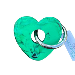 Greenwood Designs Heart Resin Keyring Emerald