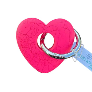 Greenwood Designs Heart Resin Keyring Hot Pink