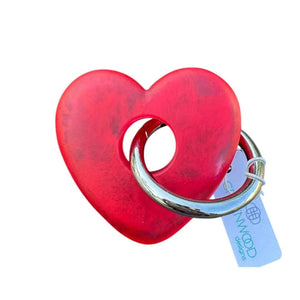 Greenwood Designs Heart Resin Keyring Red