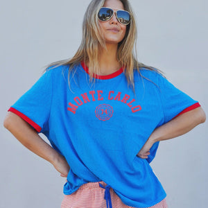 Hammill + Co Riviera Ringer Tee | Blue + Red | Hammill + Co