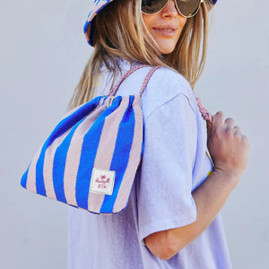 Hammill + Co Stripe Drawcord Bag | Royal + Musk