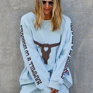 Hammill + Co Vintage Western Sweat|Powder Blue| Hammill + Co