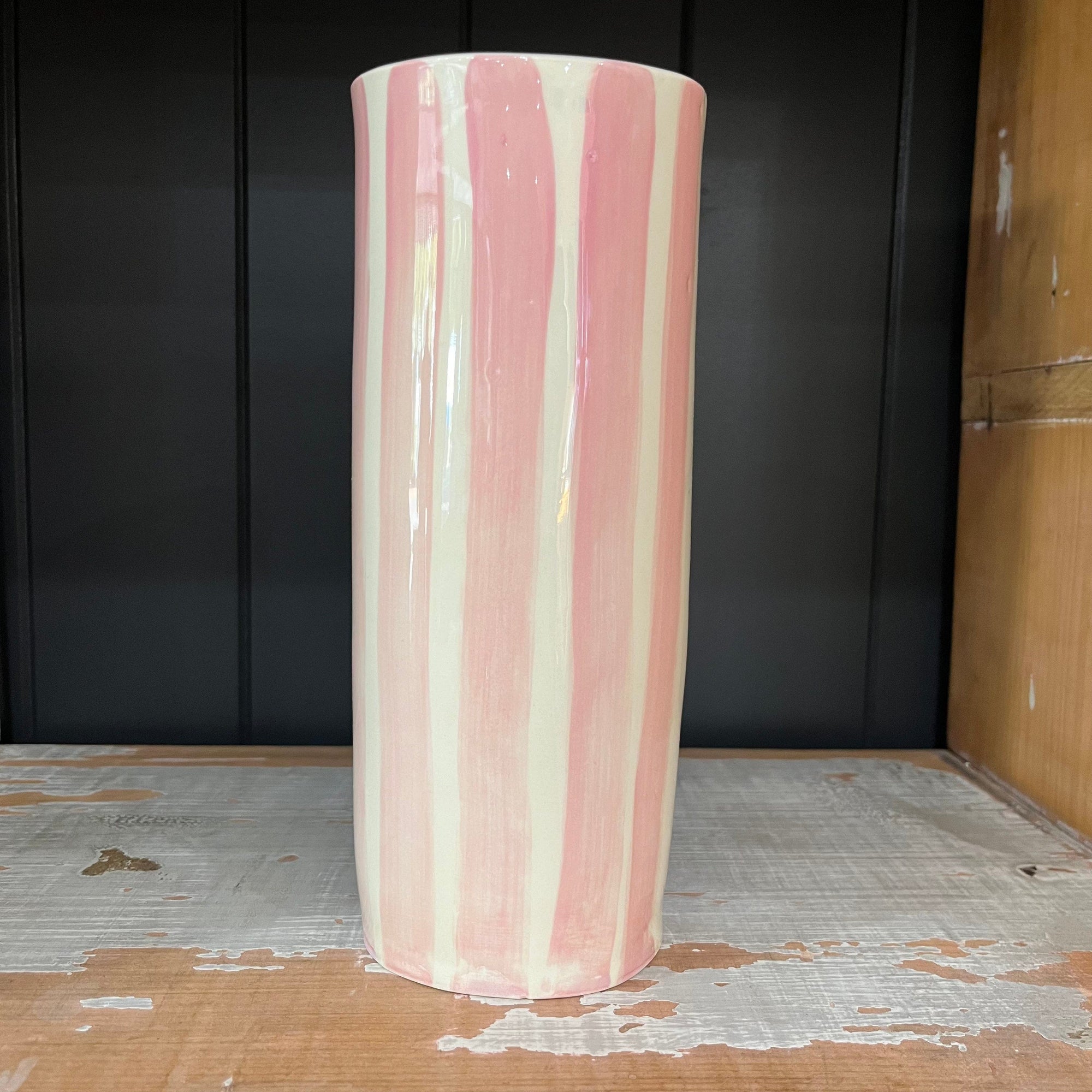 Late Night Pottery Large Vase | Pink Stripe