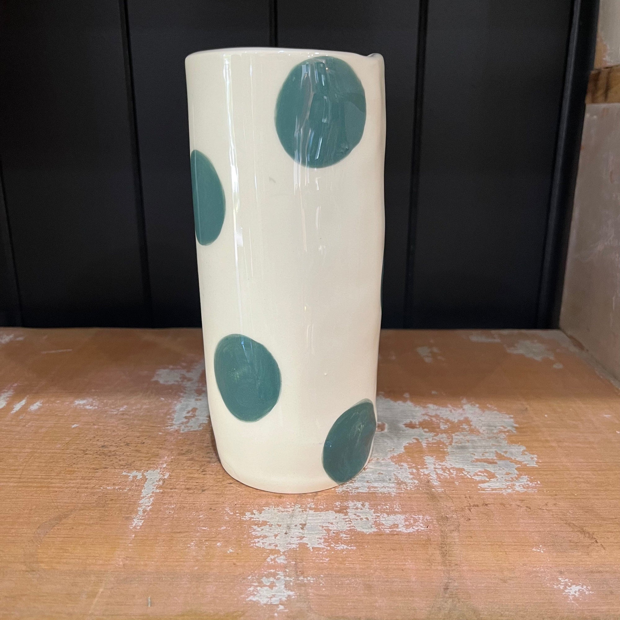 Late Night Pottery Small Vase | Green Dot
