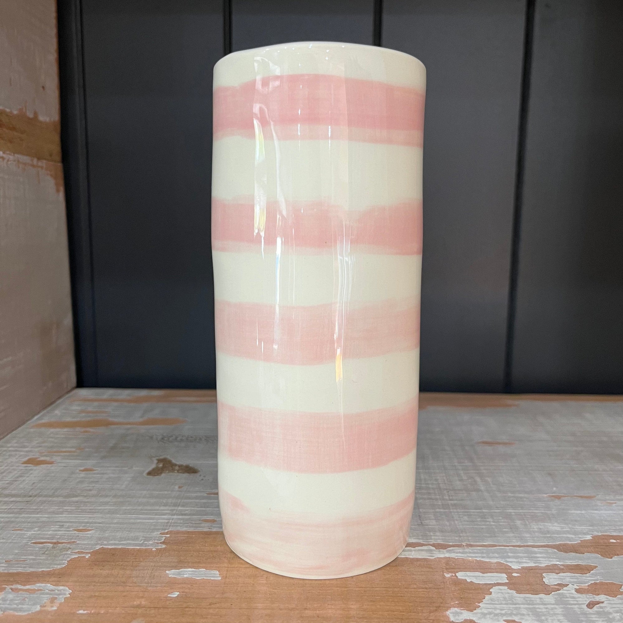 Late Night Pottery Small Vase | Pink Stripe