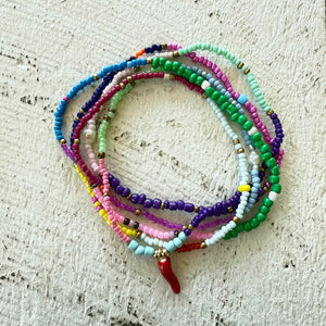 Rusty Pot Handmade Wrap Bracelet / Necklace | Chilli Light Blue