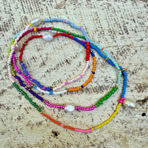 Rusty Pot Handmade Wrap Bracelet / Necklace | Pearl Pink