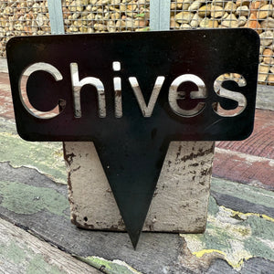 Rusty Pot Herb Garden Stake Chives