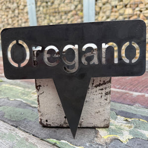 Rusty Pot Herb Garden Stake Oregano