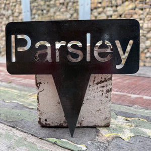 Rusty Pot Herb Garden Stake Parsley