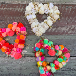 Sunday Merchant Multi Colour Pom Pom Christmas Heart