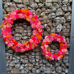 Sunday Merchant Pink Pom Pom Christmas Wreath