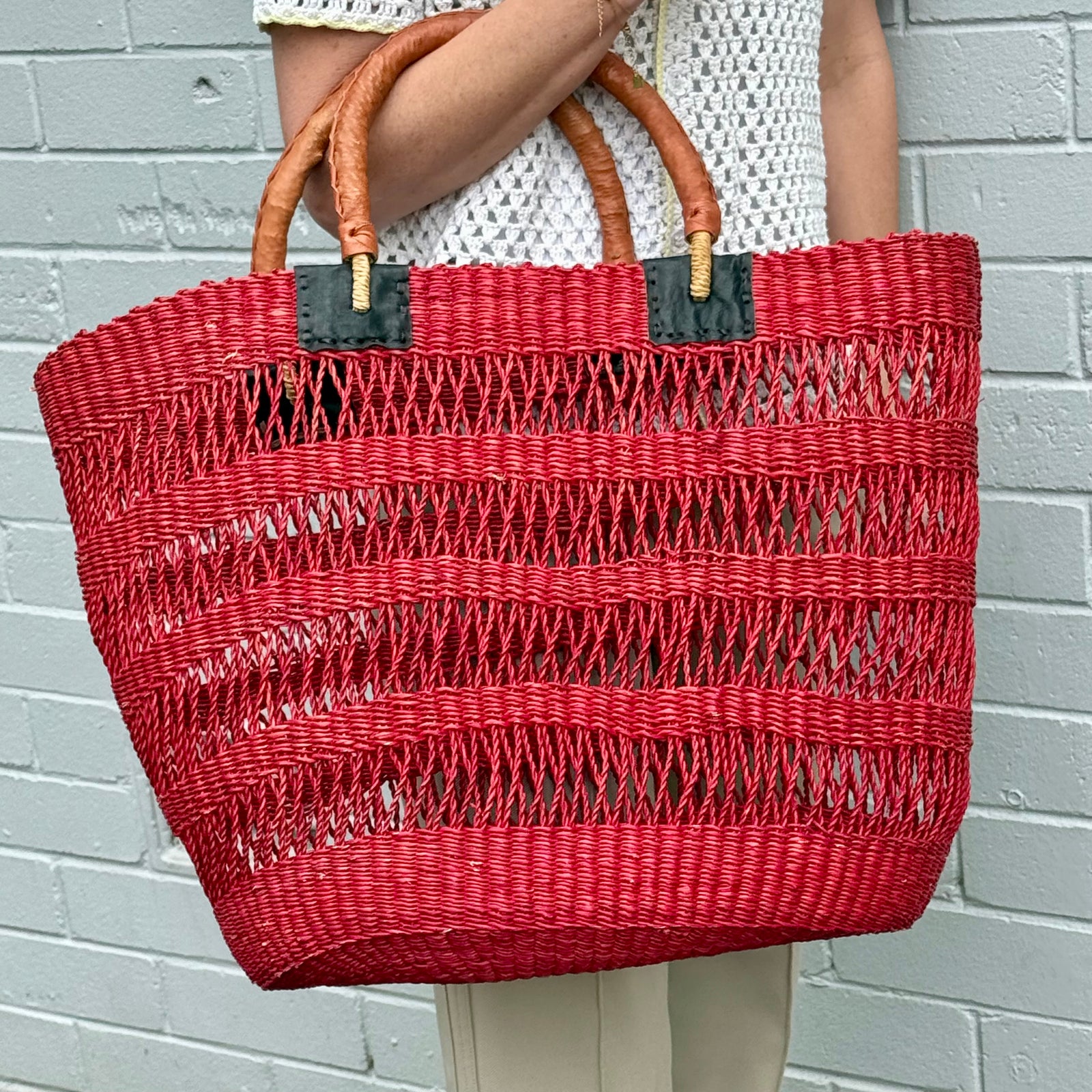 Net Oval Basket | Red