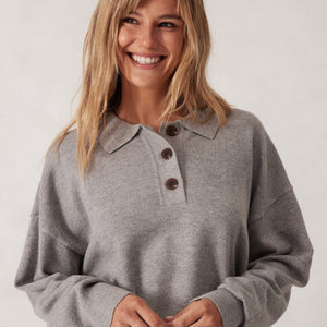 Ceres Life L/Sleeve Rugby Knit | Grey Marle