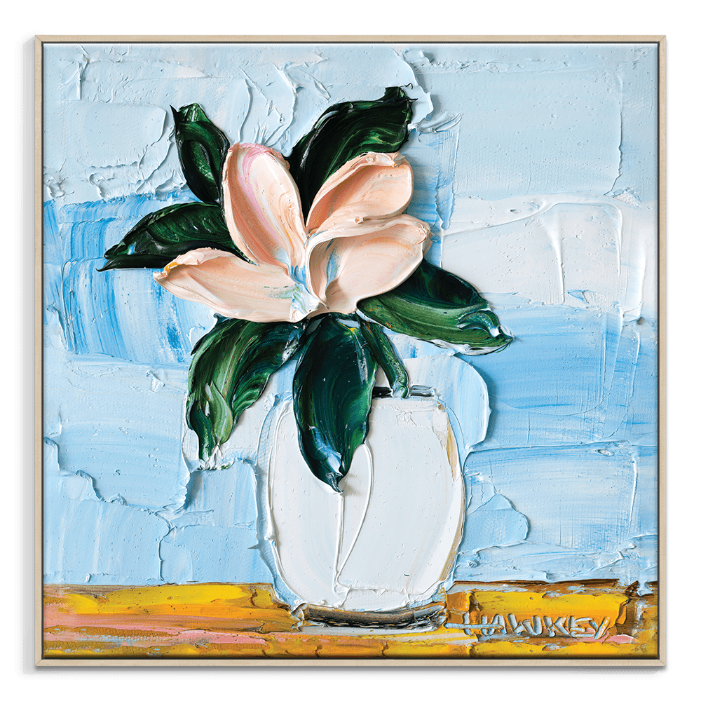 Art | Sunday Merchant Petals On Blue | Angela Hawkey