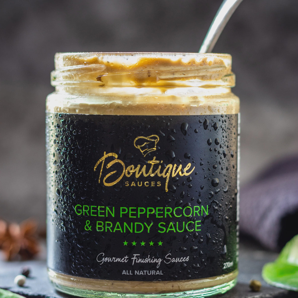 Boutique Sauces Green Peppercorn + Brandy Sauce