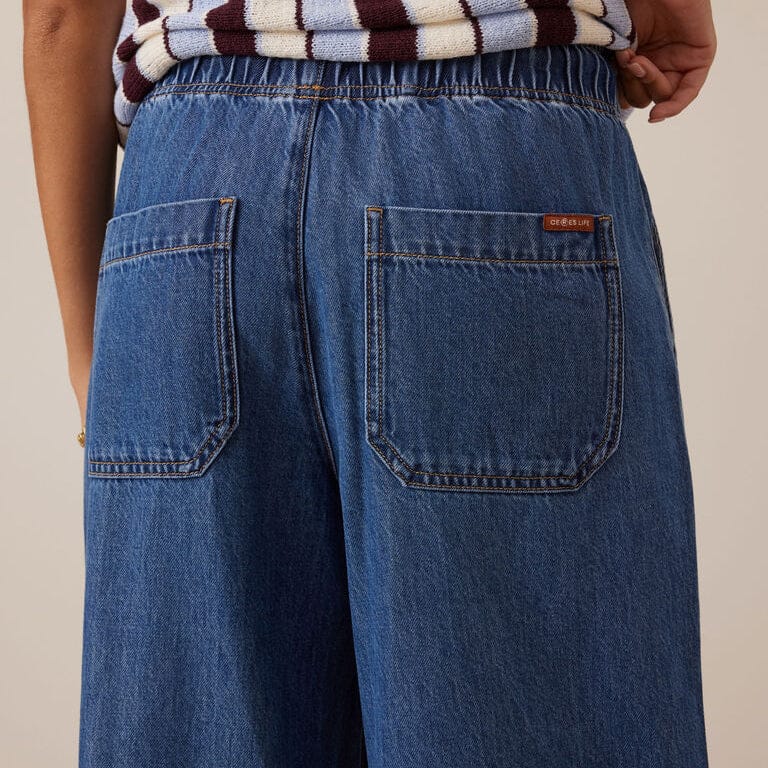 Ceres Life Andie Wide Leg Drawstring Pant | Fresh Indigo