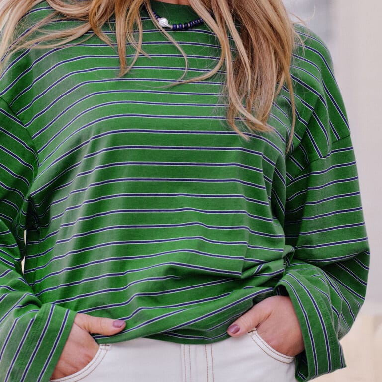 Ceres Life Ceres Life | Beau L/S Slouchy Tee | Basil + Prussian Blue