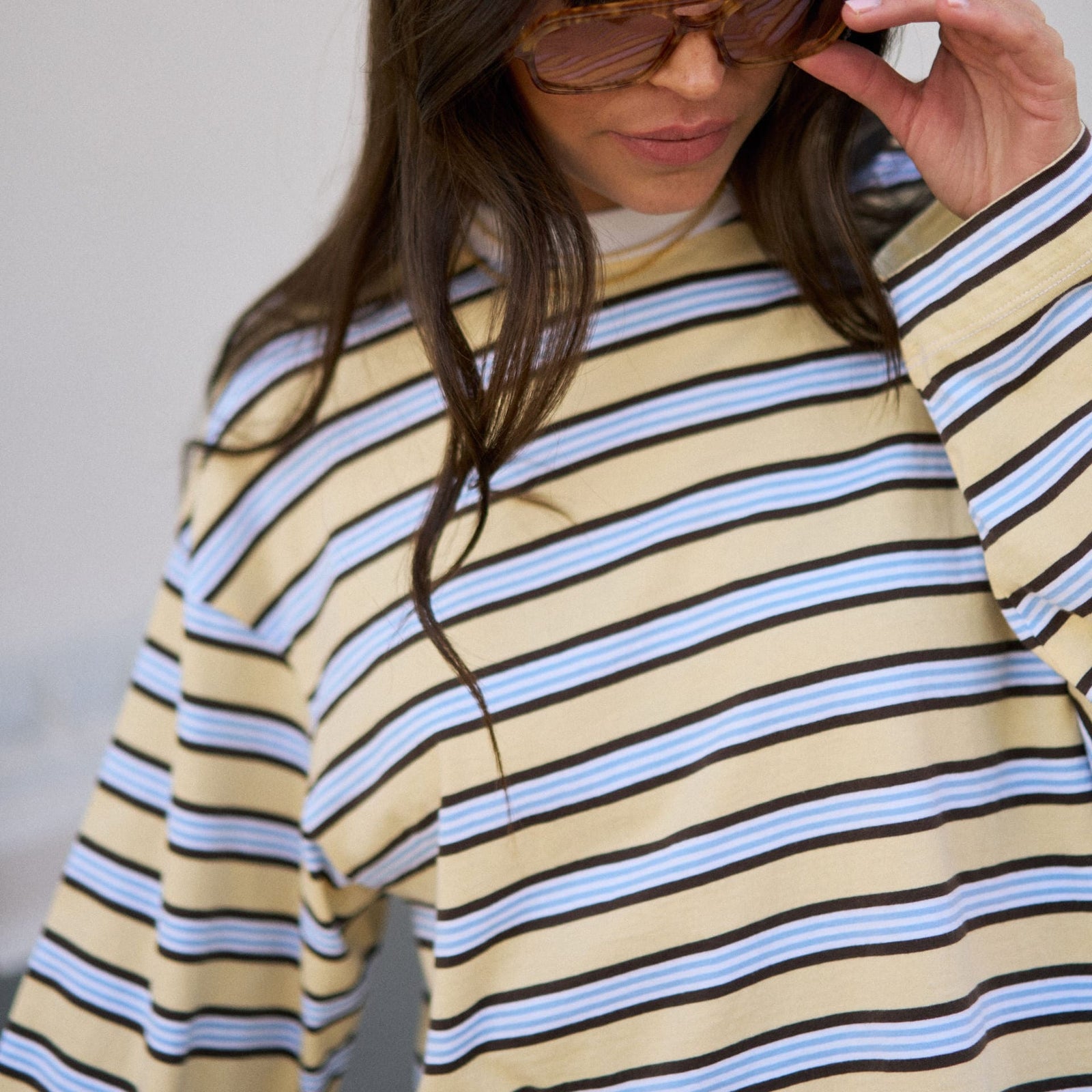 Ceres Life Ceres Life | Beau L/S Slouchy Tee | Butter Brunette Stripe