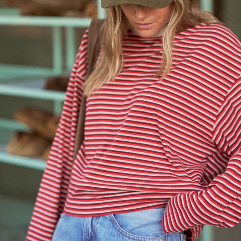 Ceres Life Ceres Life | Beau L/S Slouchy Tee | Mulberry + Red