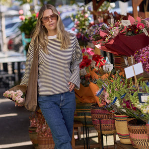 Ceres Life Ceres Life | Beau L/S Slouchy Tee | Navy+Butter+Stone