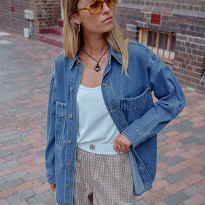 Ceres Life Ceres Life|Bobbi Denim Shacket|Indigo